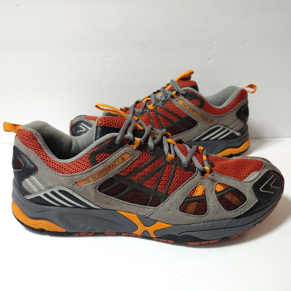 The North Face Orange and Gray Athletic Trail Shoes
